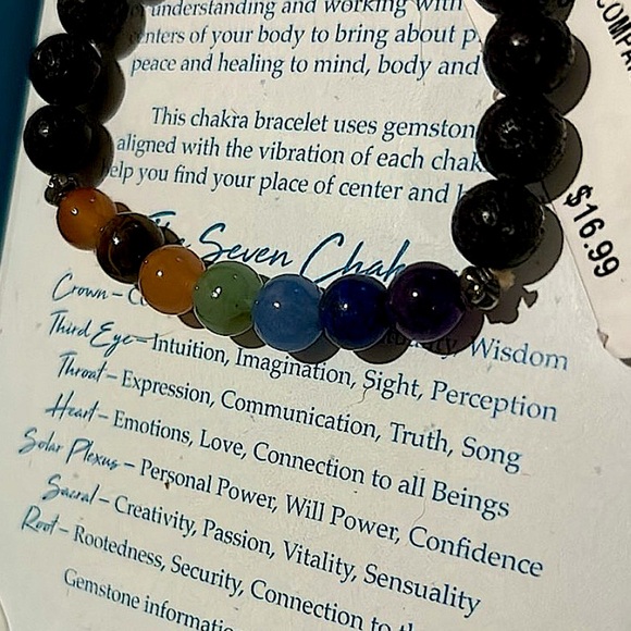 Stone Circle - Seven Chakra Lava Beaded Bracelet - Picture 6 of 6
